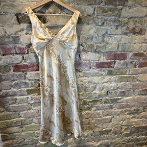Vintage Gold snakeskin print Satin Slip Dress